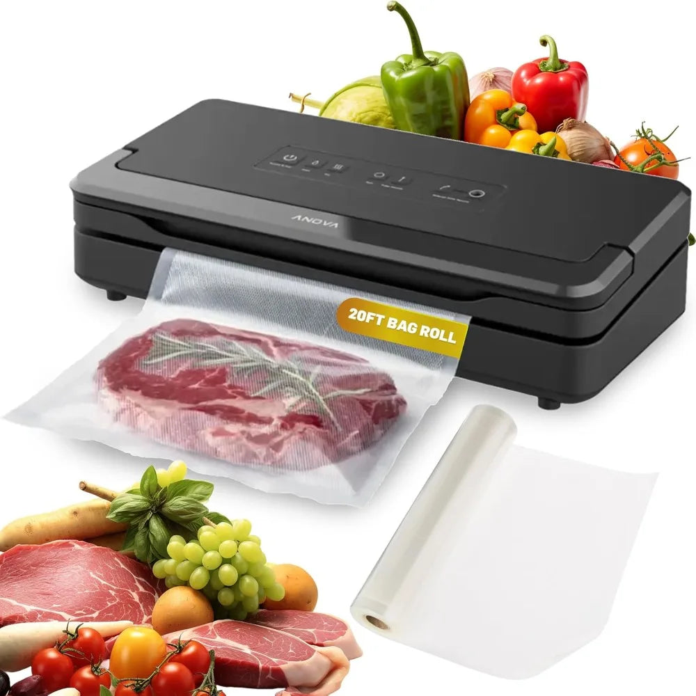 High Quality Precision Vacuum Sealer Pro, Includes Large Bag Roll (19ft), Wet & Dry Dual Food Vacuum Sealer Machine