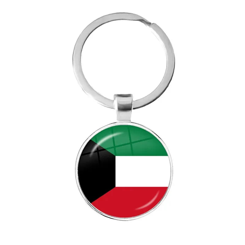 Iraq, Yemen, Nepal, Bangladesh, Maldives, Lebanon Flag Keychain 25mm Glass Keychain As a Gift To Friends  Gift