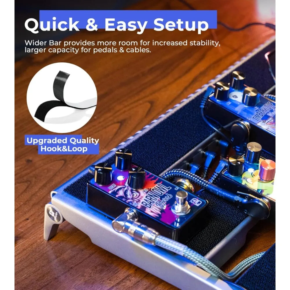 Innovative design-Guitar Pedal Board with Isolated Power Supply, PD-M Aluminum One-Piece-Bent Portable Folding Powered Guitar