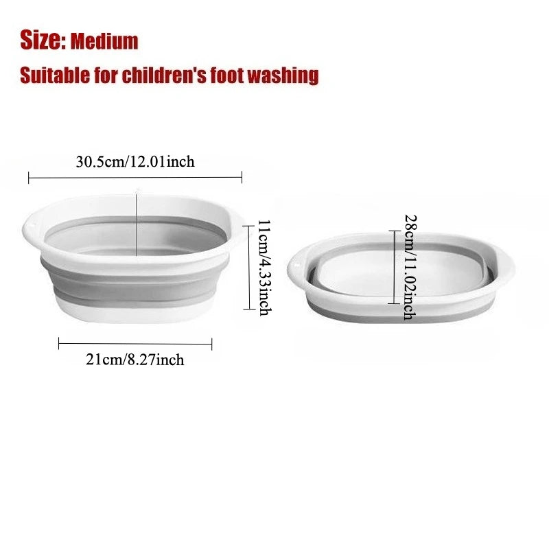 Folding Bowl Foot Bath Portable Wash Basin for Travel Silicone Folding Bowl Pedicure Tubs Foldable Basin Portable Foot Bath