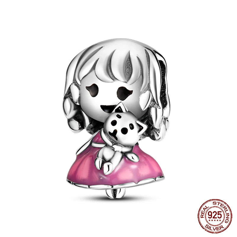 new in Real 925 Sterling Silver Boys and Girls Bicycle Charms Beads Fit Qikaola 925 Original Bracelets Fine DIY Jewelry Making