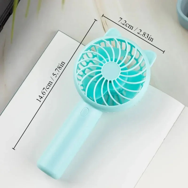 1pc Mini Handheld Fan Cooling Fans for Home Office Travel Outdoor and Camping Dropship AA Battery Operated Small Fan