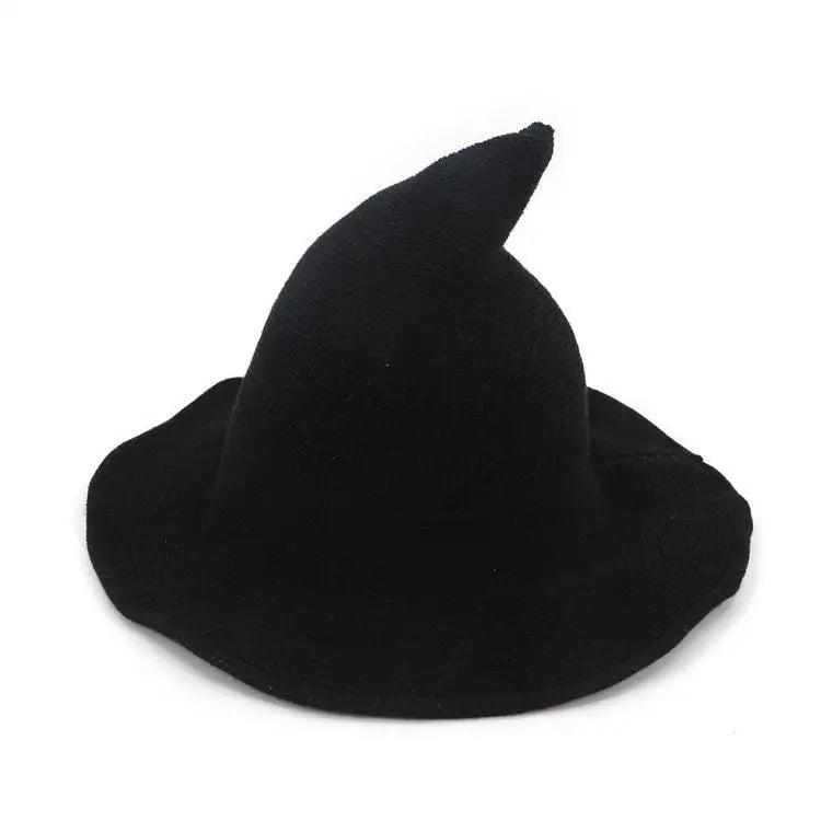 Vintage Halloween Woman Witch Hat Costume Wool Knit Hat Party Coseplay Masquerade Witch Hat Halloween Prop Decoration