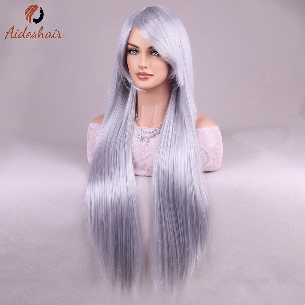 Halloween wine-red European and American long straight wig for women heat-resistant fiber synthetic wig for daily Cosplay