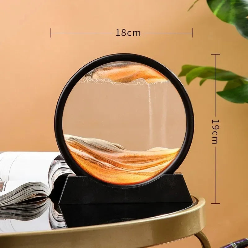 3D hourglass flowing sand art image sand circular glass deep water sand landscape crafts smooth painting family