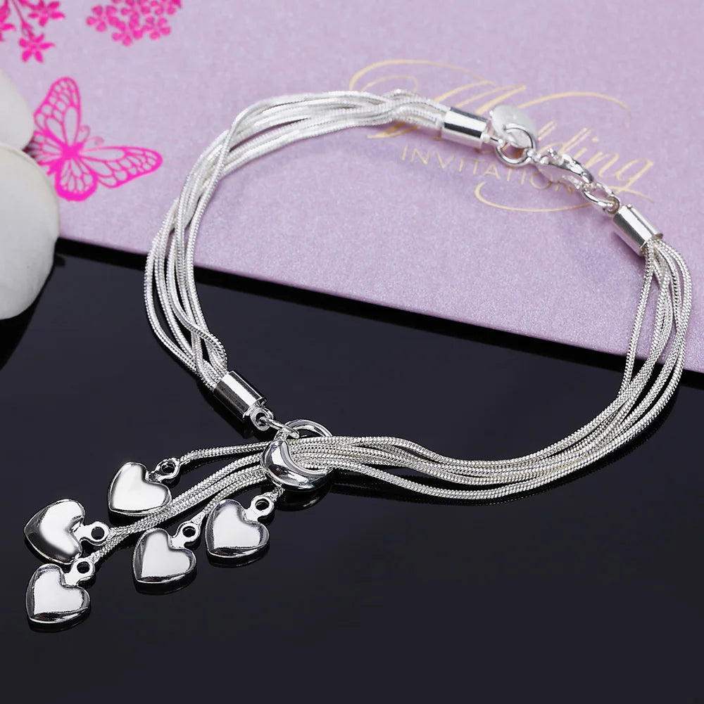 Fashion charm 925 Sterling Silver Bracelet for man woman Twisted rope chain fine jewelry Wedding party Christmas gift