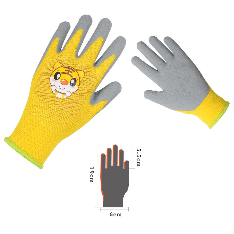 Gardening Gloves Kids Durable Waterproof Garden Work Gloves Non-Slip Children Safety Yard Work Gloves Portable Garden Supplies