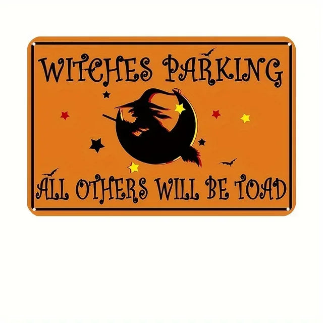 Vintage Metal Tin Sign  The House Witch Rules Halloween Decoration  Retro Wall Art for Home Room Restaurant Decor