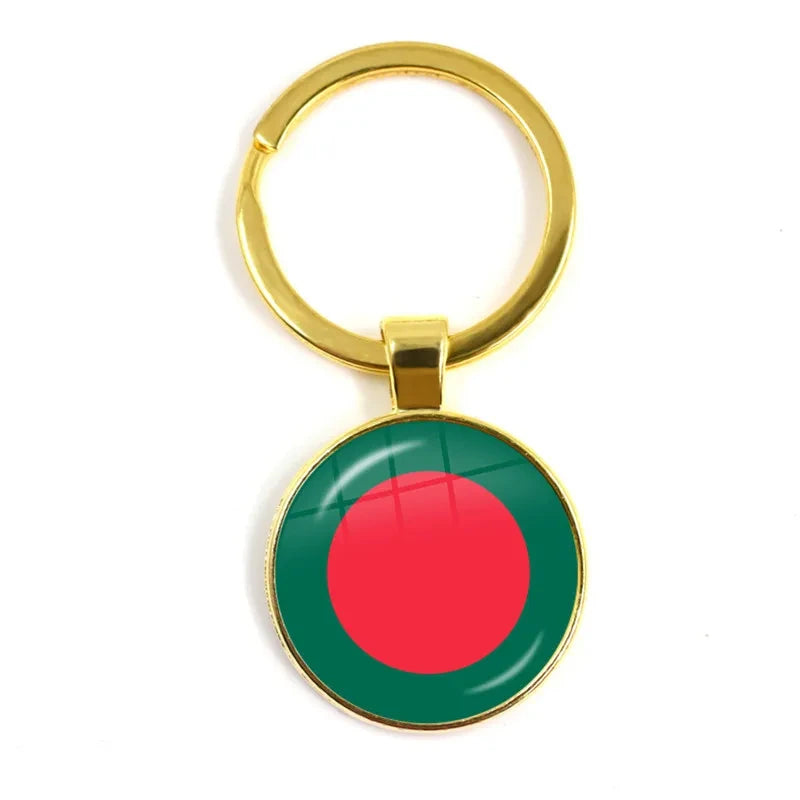 Iraq, Yemen, Nepal, Bangladesh, Maldives, Lebanon Flag Keychain 25mm Glass Keychain As a Gift To Friends  Gift