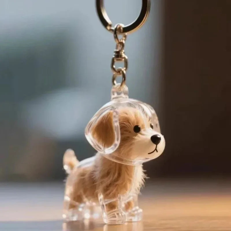 Cute Dog Pendant Keychain Pet Hair Collection Memorial Capsule With Key Ring Unique Keychain Novel Trendy Souvenir for Pet Lover