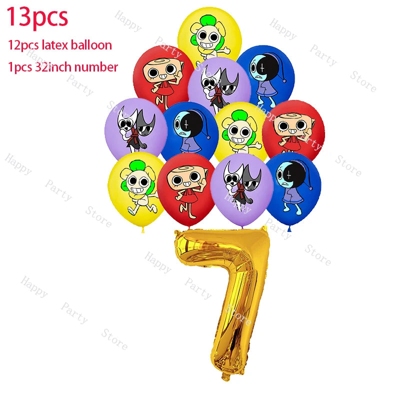Dandy's World Birthday Party Decoration Split Sales Balloon Backdrop Cake Topper Dandy's World Birthday Party Supplies