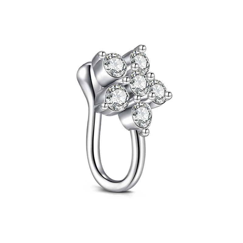 1Pcs Stainless Steel Nose Ring Hoop C Shape Septum Rings Non Piercing Ear Clip Earring Fake Nose RingsWomen Piercing Jewelry
