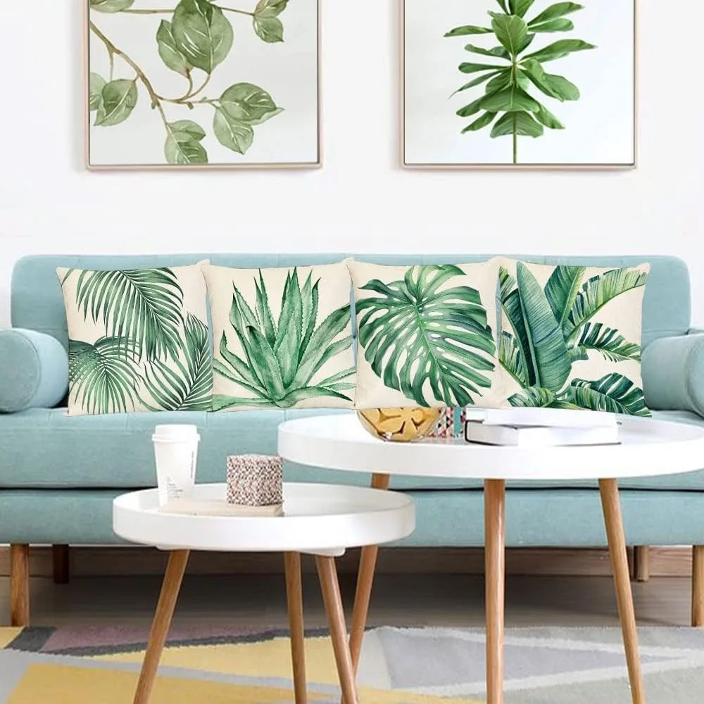 Fresh Green Plant - fashion PillowcasesBedroom Living Room Sofa Home Decor Polyester Cushion Cover with Zipper