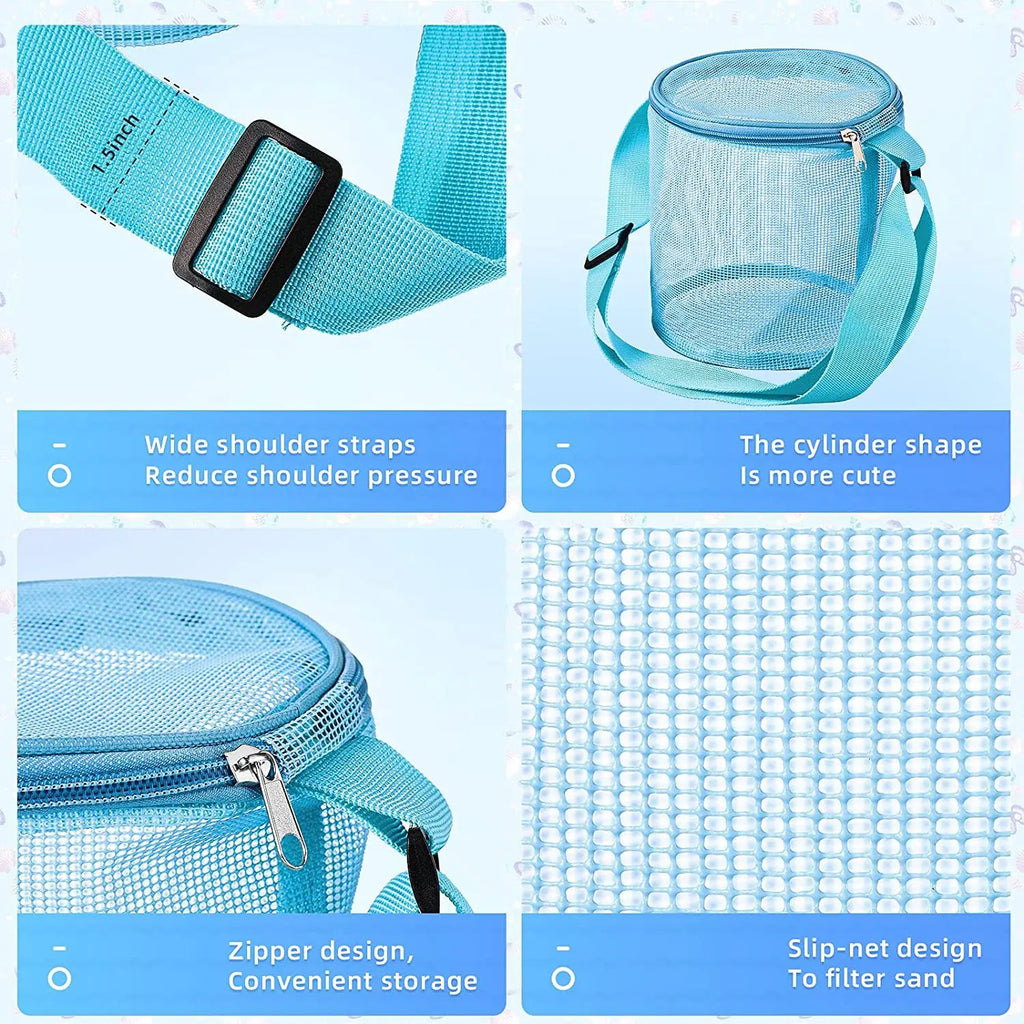 Net Yarn Shell Storage Bag Beach Three-dimensional Circle Dredging Bucket Toys Finishing Collection Bag