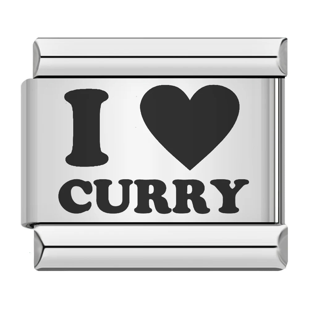 Fashion Romantic Heart I Love Dad Mum You Dogs Links Charm Fit 9mm Bracelet Stainless Steel Valentine's Day Jewelry DIY Making