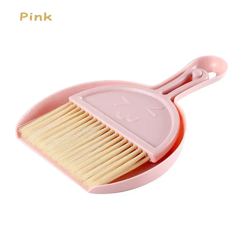 Household Desktop Mini Broom Keyboard Gap Cleaning Brush Small Broom Set with Dustpan Computer Debris Brush Home Cleaning Tools
