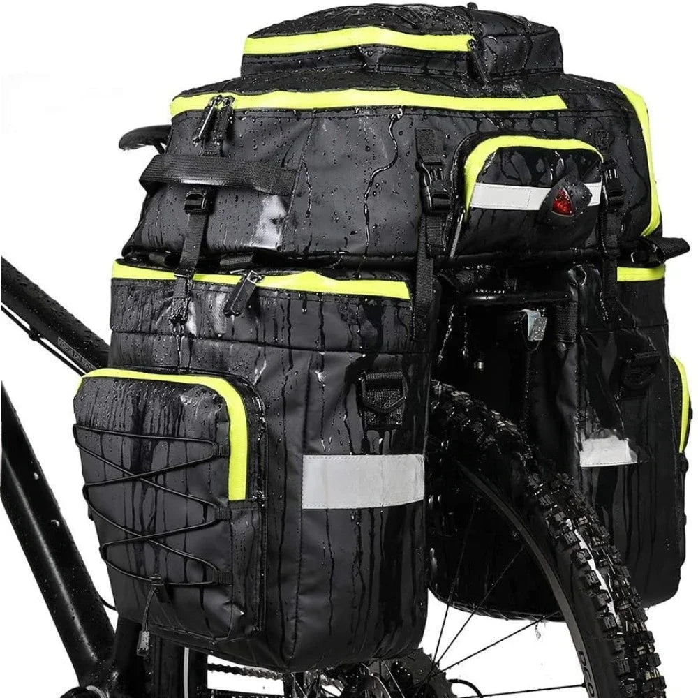 Cargo Rack Bag Shoulder Bag Laptop Pannier Rack Bicycle Bag Professional Cycling Accessories 3 in 1-Green