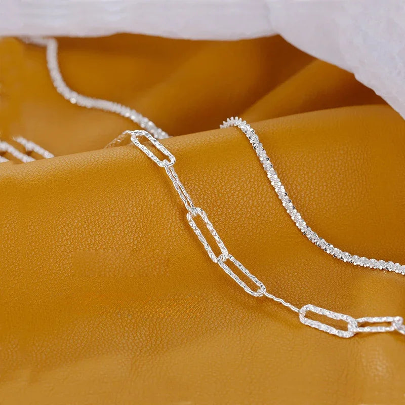 Sparkling 925 Sterling Silver Bracelets for Women Fashion Korean Designer Double Layered Starry Sky Bracelets Wedding Jewelry