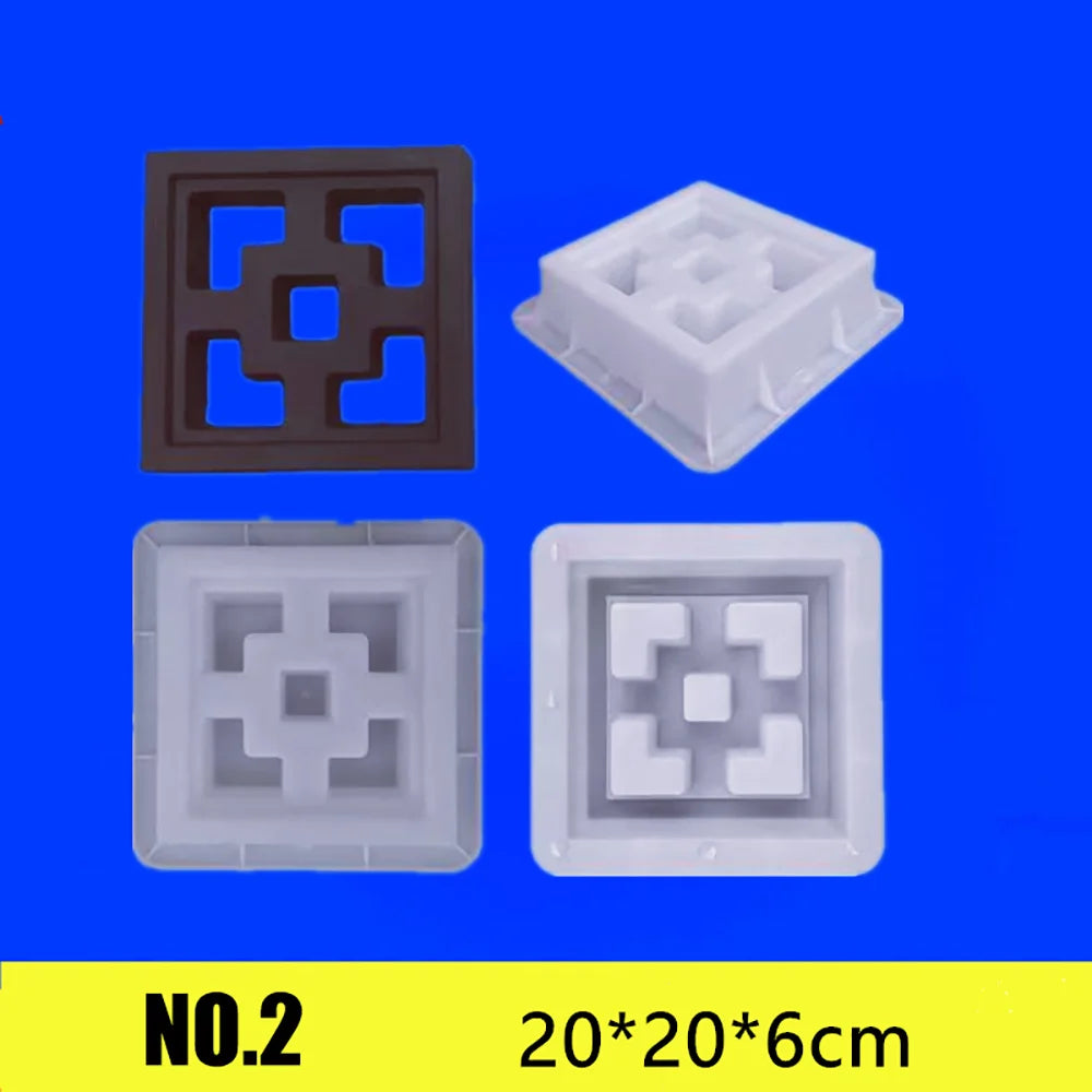 Home Garden Floor Road Cement Hollow Brick Path Mold  Reusable DIY Plastic Decorative Openwork Garden Background Wall Mold