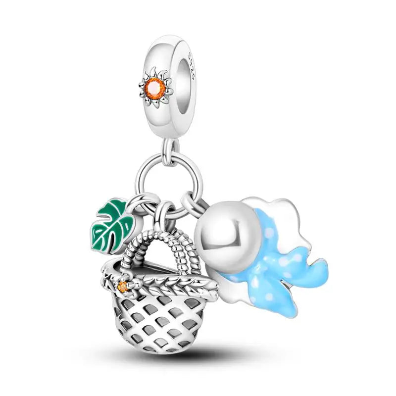 925 Sterling Silver Crab Beach Ocean Vacation Beads 3mm DIY Holiday Fine Jewelry Gift Making