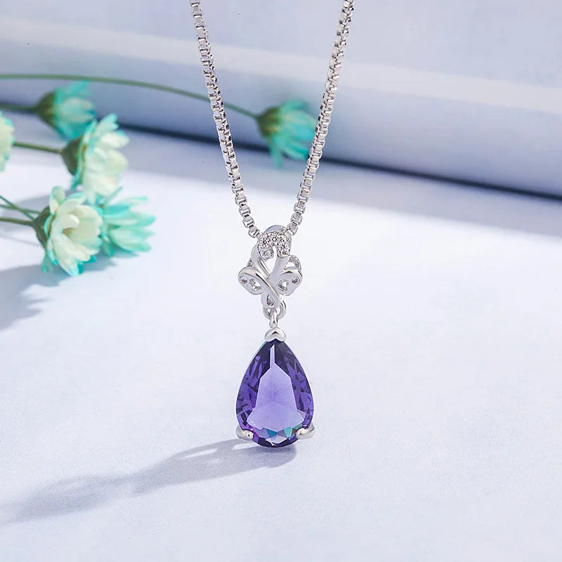 925 Sterling Silver Necklace Pendant Zircon High Quality Chain For Women Luxury Fashion Wedding Engagement Jewelry Party Gifts
