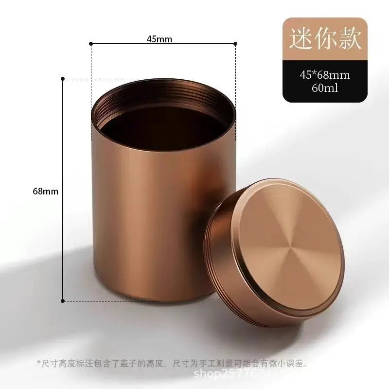 Portable Aluminum Alloy Tea Sealer Can  Mini Herbal Tea Storage Box with Airtight Lid - Gift Packaging Органайзери