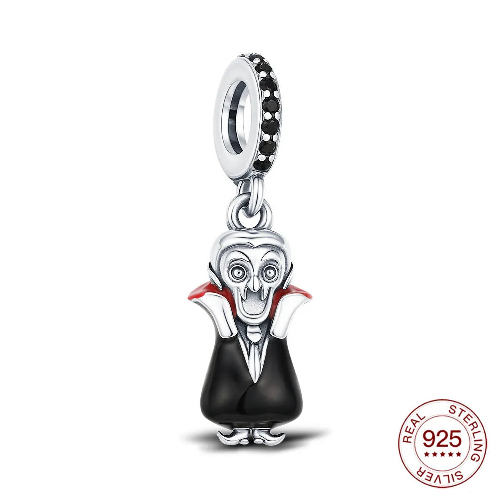 2025 925 Sterling Silver Halloween Charm Spooky Ghost Pumpkin Pendant For Women Men Making DIY Bracelet Party Jewelry Gift