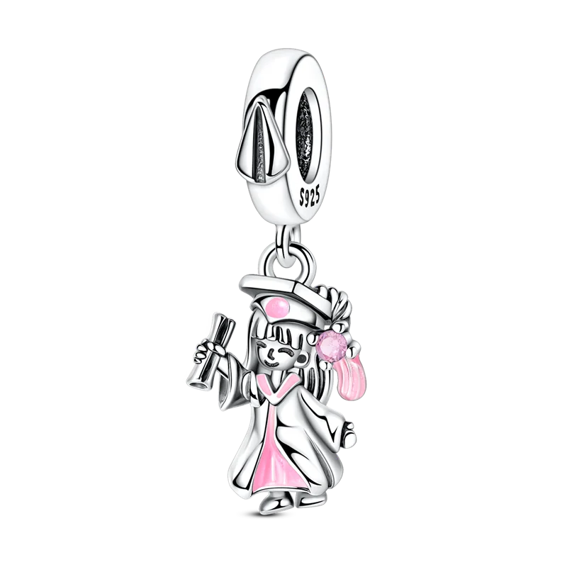 Original Charms Bead 925 Sterling Silver Inlaid Zirconium Bowknot Love Heart Balloon Pendants Fit Bracelet DIY Jewelry Marking