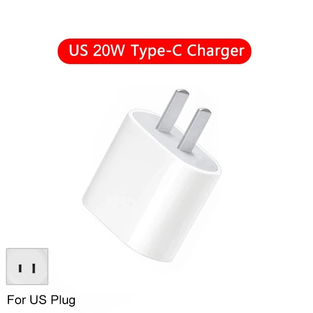 20W For iPhone USB C Fast Charger For iPhone 15 14 13 12 11 16 Pro Max 8 Plus PD Charger Type C Quick Charging Cable Accessories
