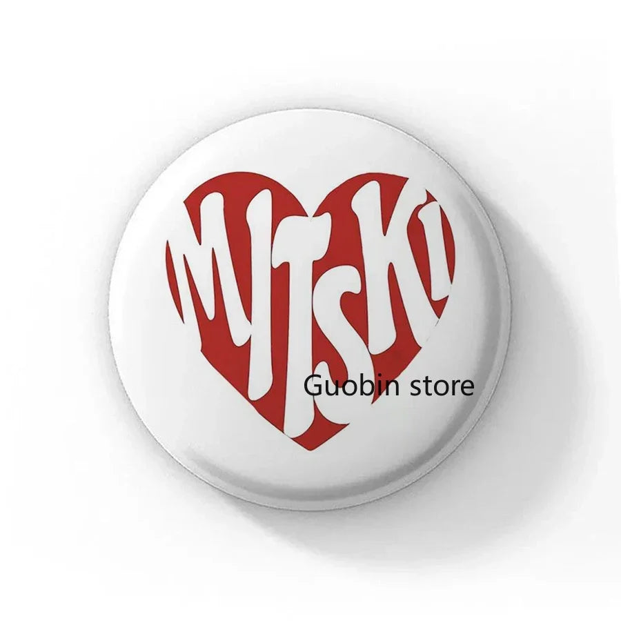 58mm Singer Mitski Enamel Pins Black and White Handmade Brooch Cartoon Cosplay Badge on Backpack Jewelry Accessories Gifts