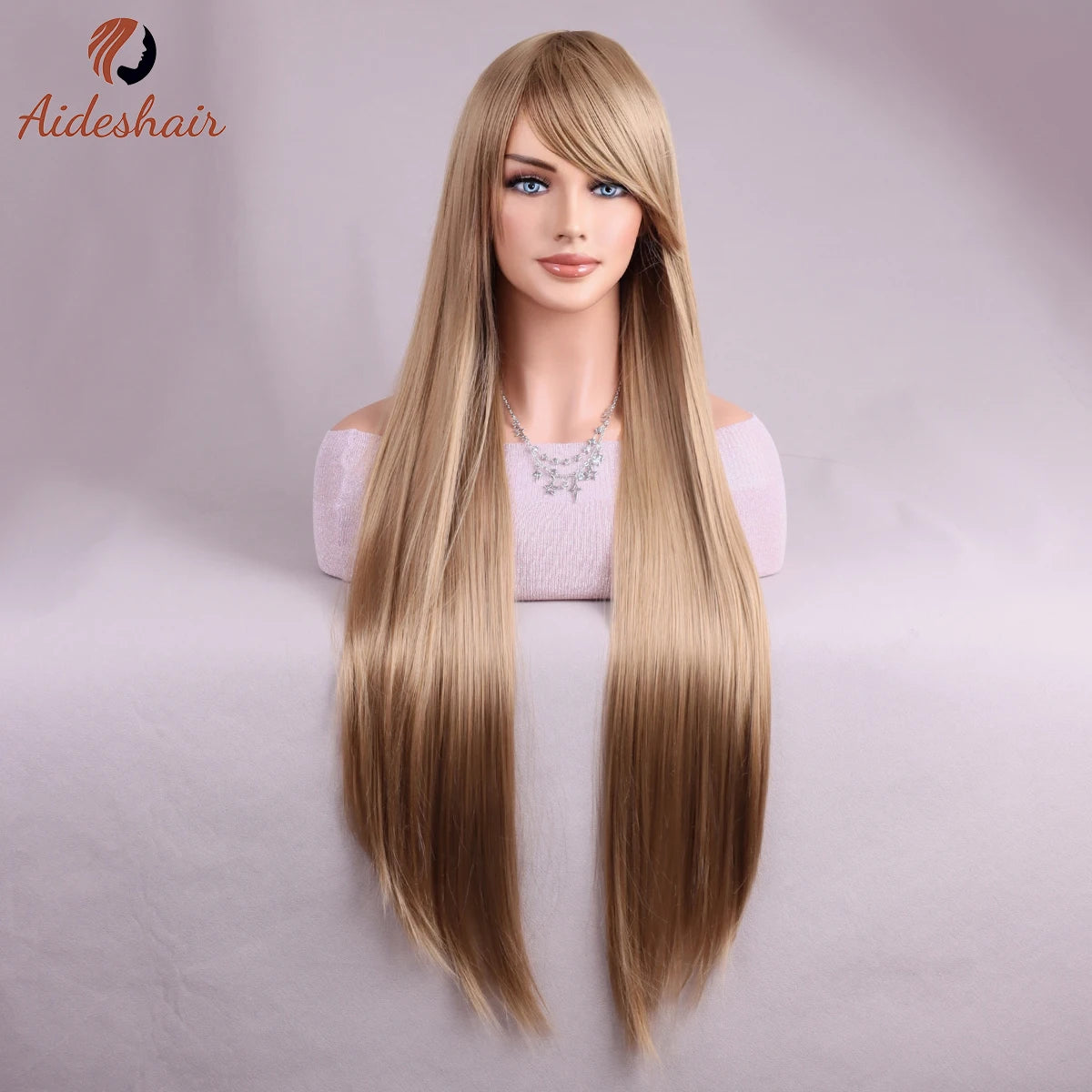 Halloween wine-red European and American long straight wig for women heat-resistant fiber synthetic wig for daily Cosplay