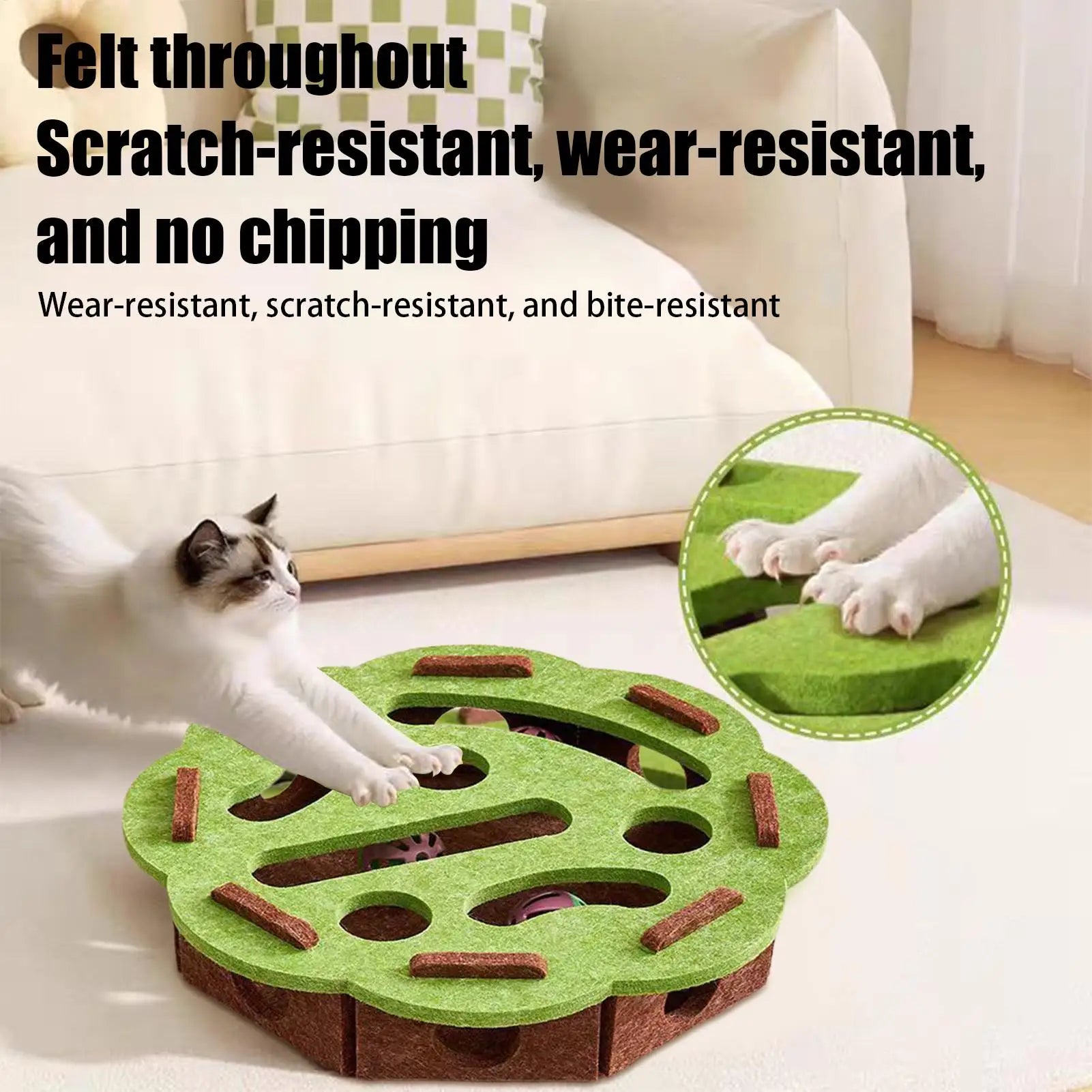 Cat Enrichment Toys Interactive Cat Toy Puzzle Games Felt Pet Supplies with Bell Kitten Accessories Maze Game for Enrichment