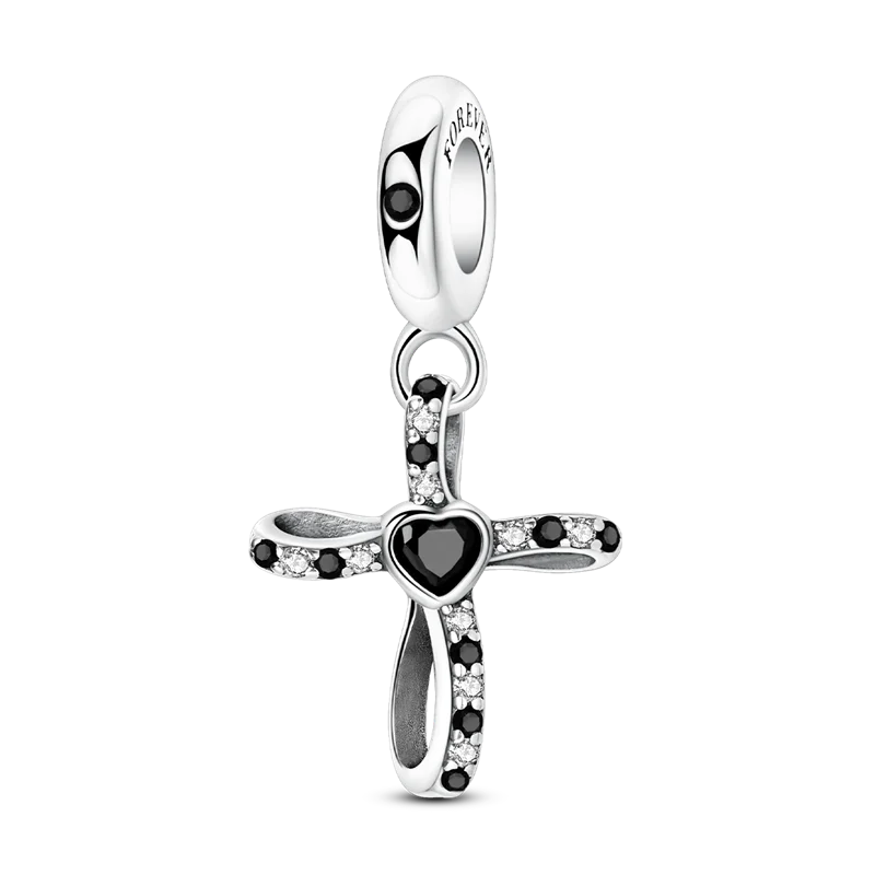 Original Charms Bead 925 Sterling Silver Inlaid Zirconium Bowknot Love Heart Balloon Pendants Fit Bracelet DIY Jewelry Marking