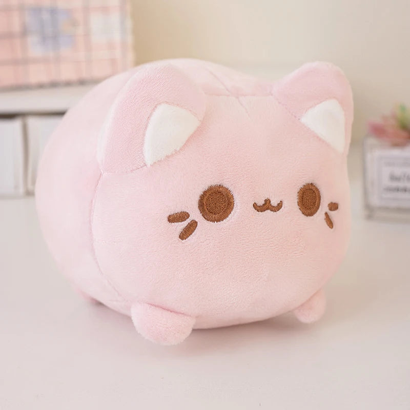 20cm Cartoon Plump Peach Cat Plush Soft Toy Cute Colorful Kitten Meow Stuffed Animal Kawaii Round Plushies Girl Boy Xmas Gift