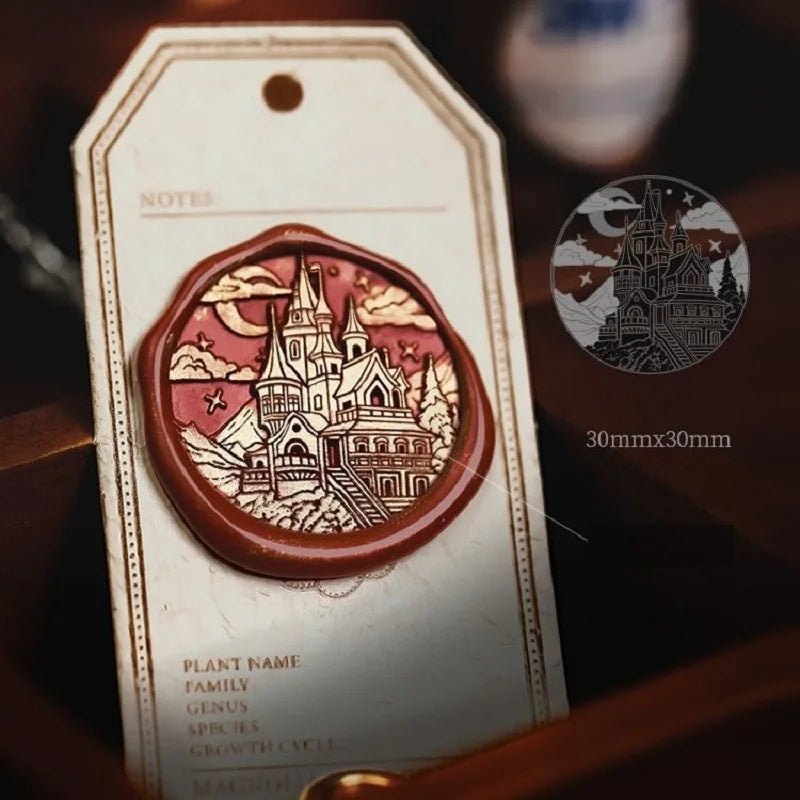 Wax Seal Stamp Vintage Halloween Personalized Wedding Stamp Old Castle Wax Seal Stamp Craft Supplies Stamp and Die Sets HCZ042