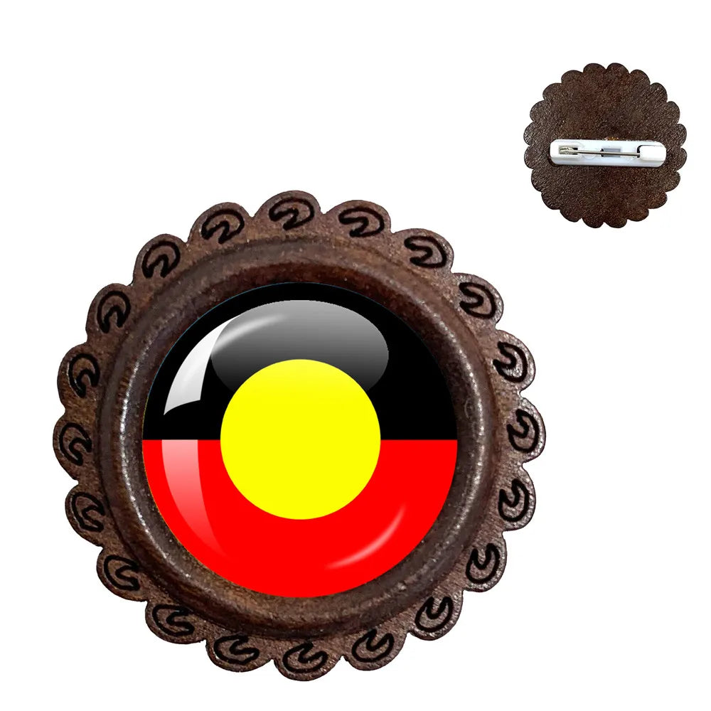 Australian Aboriginal Flag National Emblem Dangle Glass 25mm Key Chain Fashion  Key Chains Glass Cabochon Lady  Key Chains Jewel
