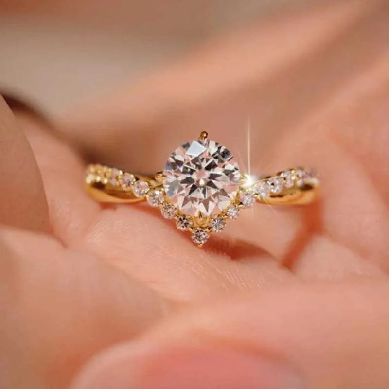 Fashion Luxury Zircon Couple Rings For Women Men Opening Adjustable Wedding Anniversary Engagement Delicate Jewelry Gifts