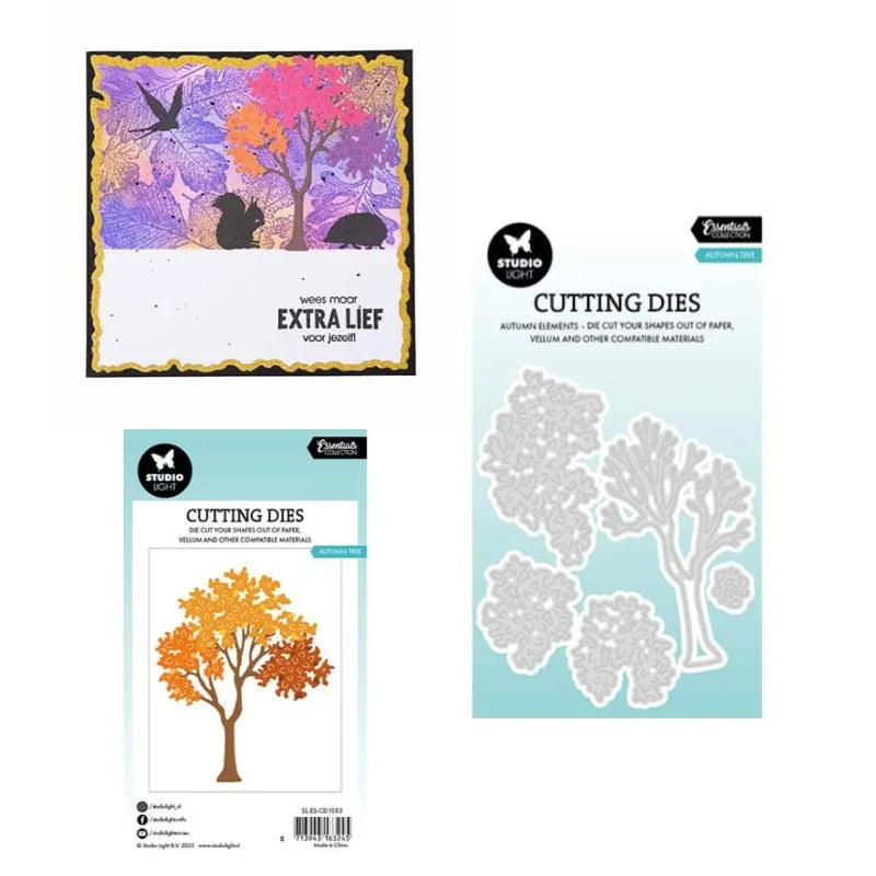 Umbrella Mushrooms Pumpkin Animals Autumn Tree Card Metal Cutting Dies Silicone Stamps Scrapbook Stencil Photo Album DIY Paper