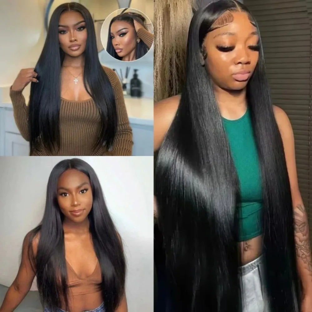 5x5 Glueless  Lace Front Closure Human Hair Wig 13x6 Ready To Wear Smooth Straight Plucked Pre Cut Wig 360 Full lace for Women