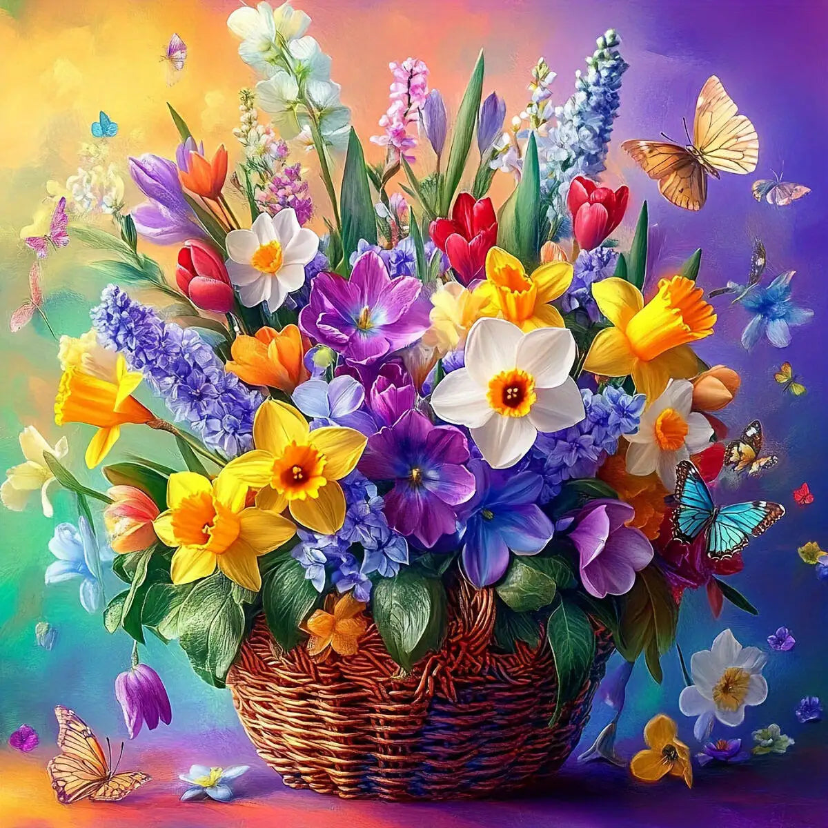 Huacan 5D Landscape Diamond Painting Flower Series Art Picture Full Square/round Rhinestone Embroidery Set Wall Decor