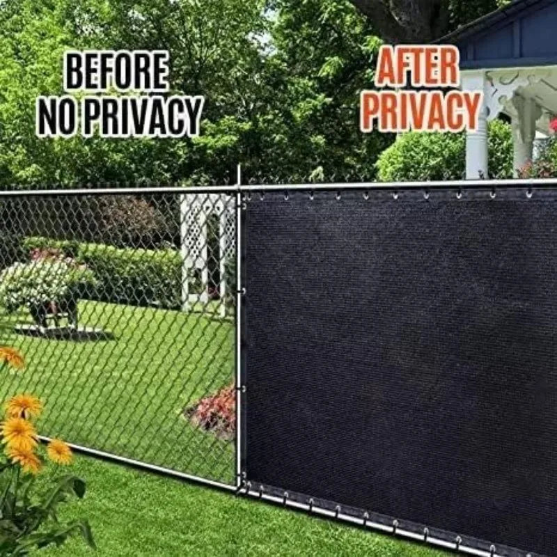 180GSM 6ft x 50ft Fence Privacy Screen Heavy Duty Fence Cover Garden Wall Backyard Black table and chairs set