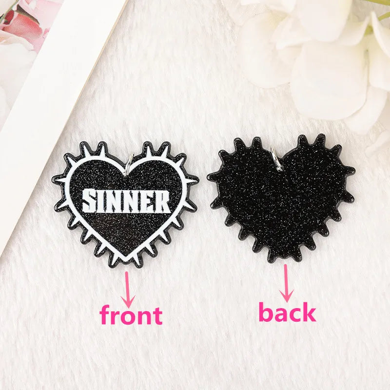 1Pair Halloween Drop Earring Creative Acrylic Skull Heart Panther Fashion Jewelry For Woman Girl Holiday Birthday Gift