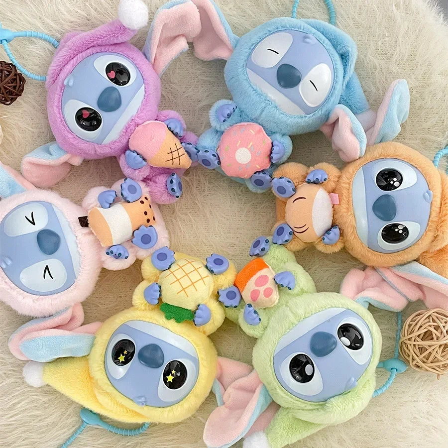 Stitch Eat Something Before Sleep Doll Pendant Stitch Lilo&stitch Keychain Keyring Series Backpack Pendant  Accessories Toy Gift