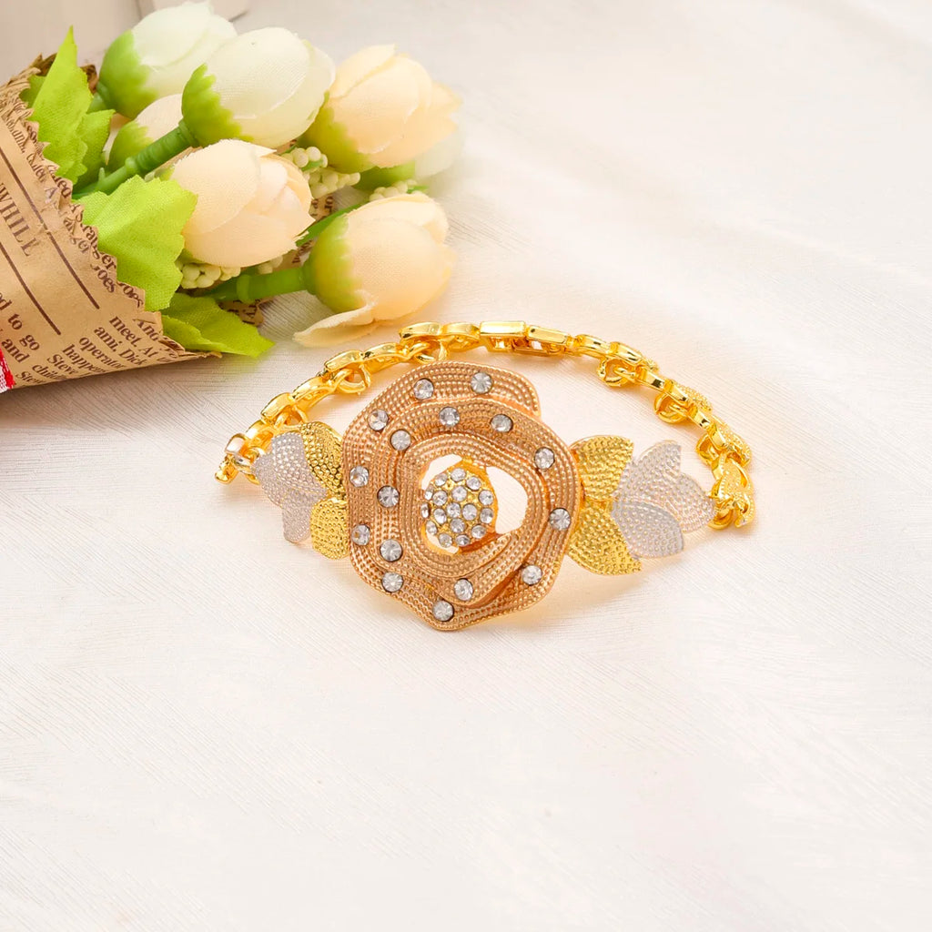 Liffly Nigerian Jewelery Sets Wedding Jewelry for Women Dubai 24K Colorful Jewellery African Designer Earrings Bridal Necklace