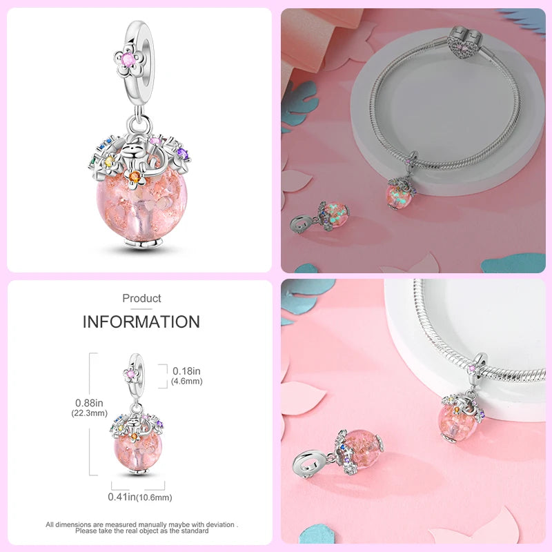 Luminous Bulb Charms Fit Qikaola Original Bracelet 925 Sterling Silver Colorful Balloon House Tram Charms Beads DIY Jewelry Gift