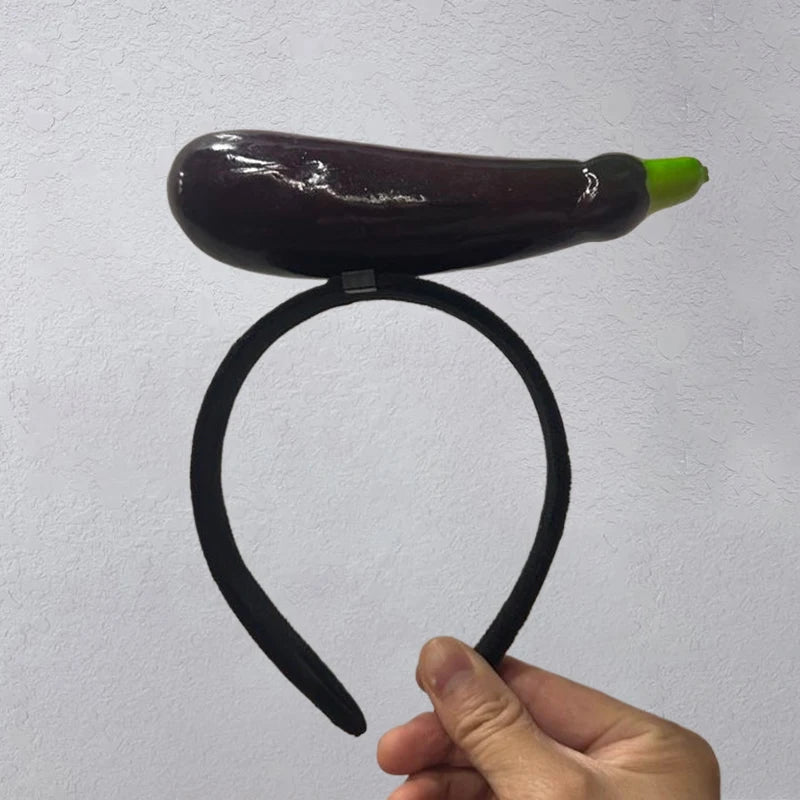 Funny Simulated Fruit Vegetable Hair Hoop Bread Carrot Banana Hairband Pepper Headband Birthday Cosplay Halloween Headwear