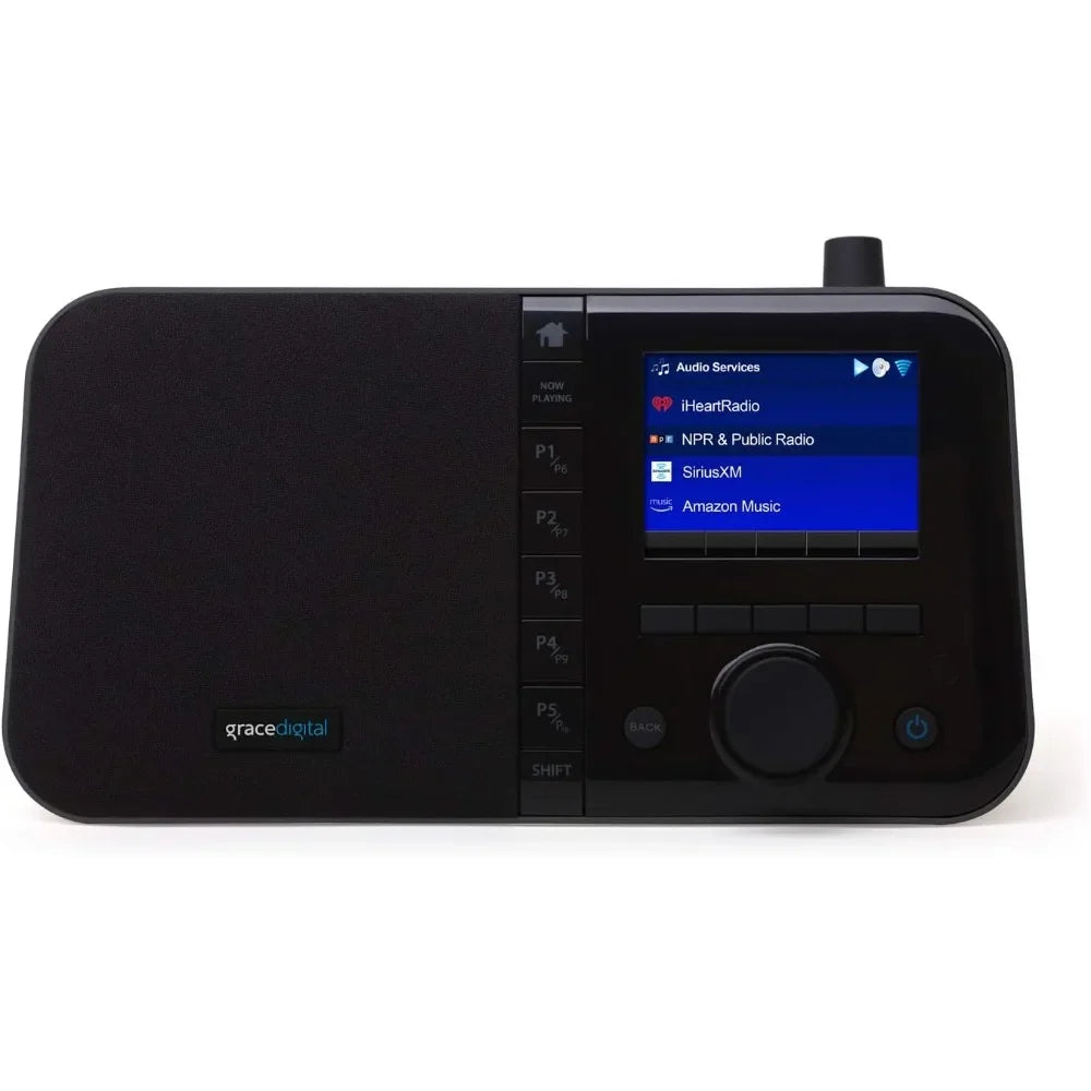 HOME.Mondo Elite Smart Internet Radio, Bluetooth, Wi-Fi, 7-Day Alarm – Microphone-Free (Black)