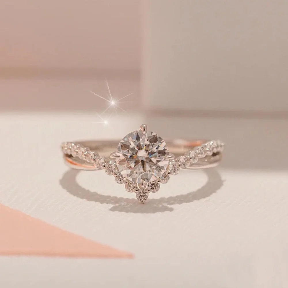 Fashion Luxury Zircon Couple Rings For Women Men Opening Adjustable Wedding Anniversary Engagement Delicate Jewelry Gifts