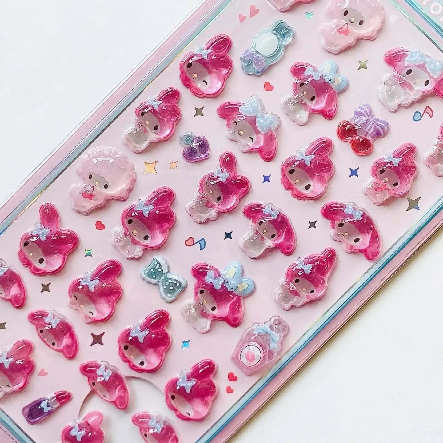 2025 New Hellokitty Hangyodon Cinnamoroll 3Dtransparent Jelly Sticker Crystal Decorative Stickers Children's Phone Casesdiy Toys