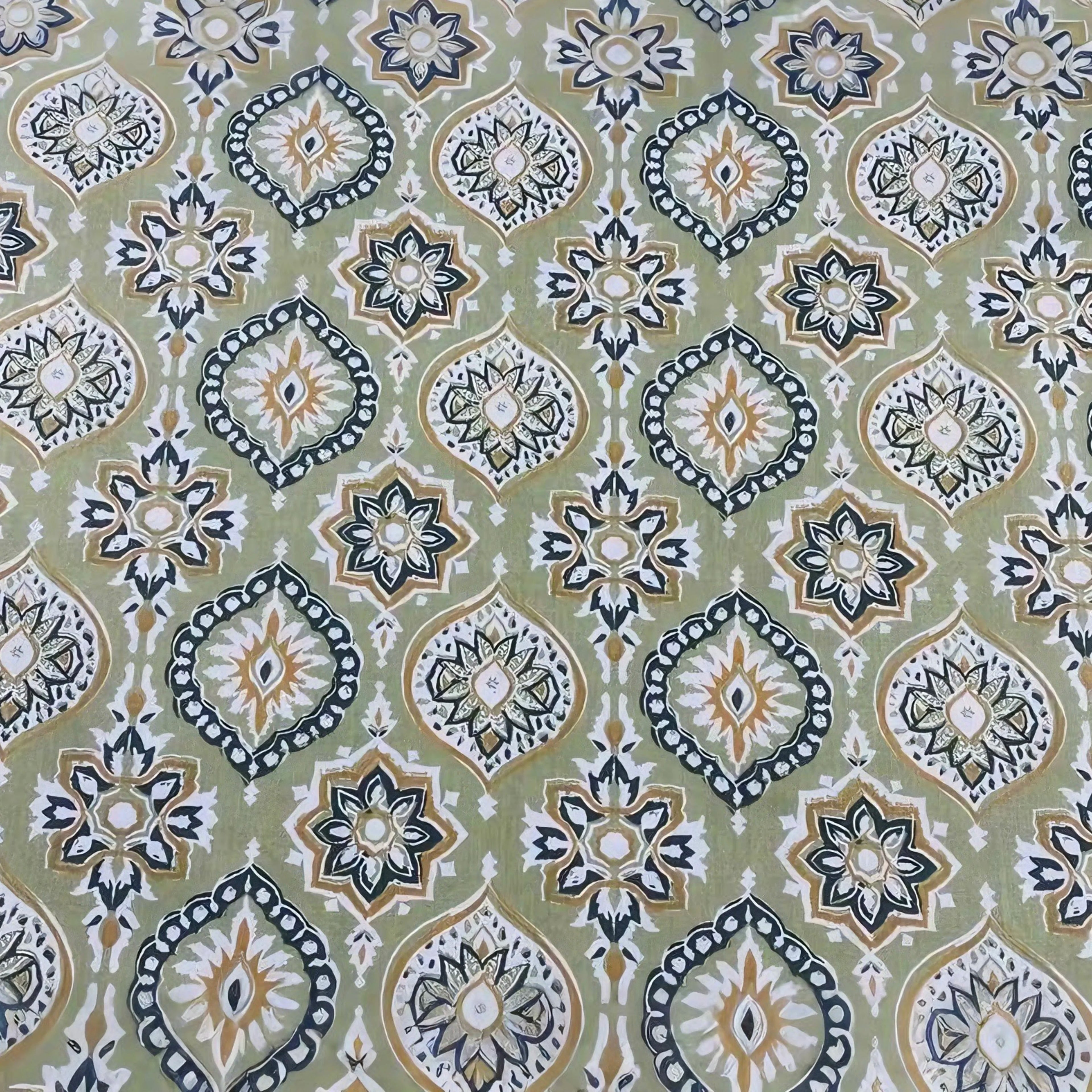 Ethnic inspired Patterned 100% Cotton Fabrics Perfect for DIY Fashion Garment Design Stylish Home Decor Intricate Handicraft